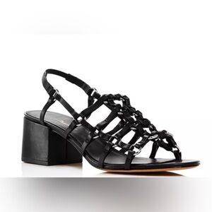 3.1 Phillip Lim Black Braided Strap Block Heel Sandals - New
